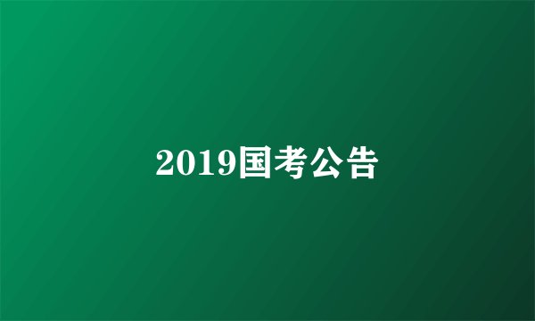 2019国考公告