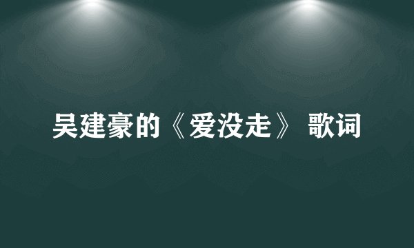 吴建豪的《爱没走》 歌词