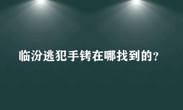 临汾逃犯手铐在哪找到的?