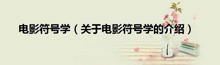 电影符号学（关于电影符号学的介绍）