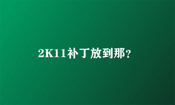 2K11补丁放到那?