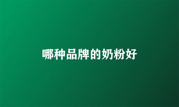 哪种品牌的奶粉好