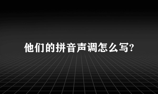 他们的拼音声调怎么写?