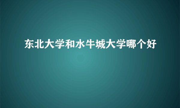 东北大学和水牛城大学哪个好