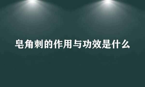 皂角刺的作用与功效是什么