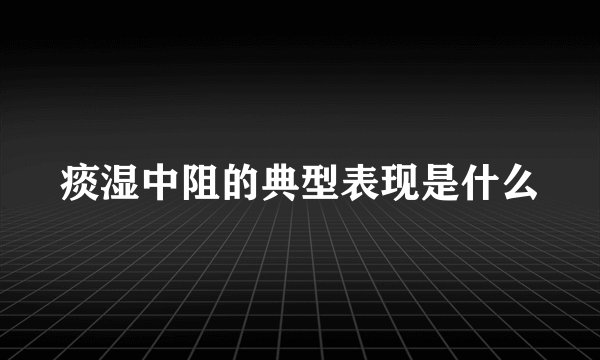 痰湿中阻的典型表现是什么