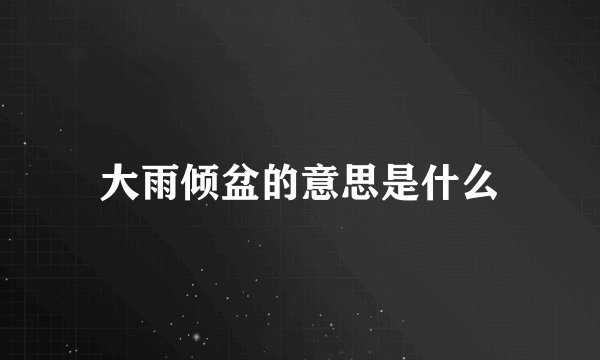 大雨倾盆的意思是什么