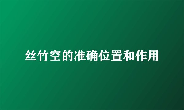 丝竹空的准确位置和作用
