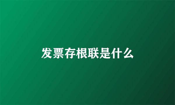 发票存根联是什么