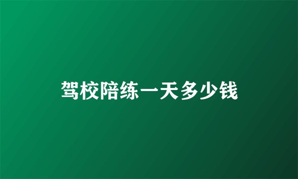 驾校陪练一天多少钱
