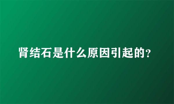 肾结石是什么原因引起的？