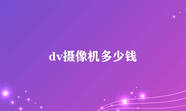 dv摄像机多少钱