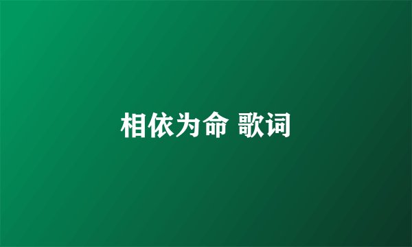 相依为命 歌词