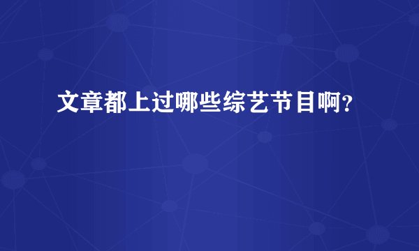 文章都上过哪些综艺节目啊？