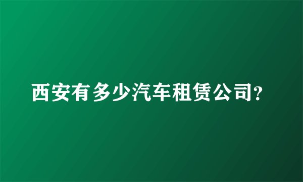 西安有多少汽车租赁公司？
