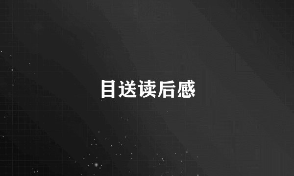 目送读后感