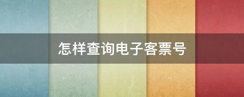 怎样查询电子客票号