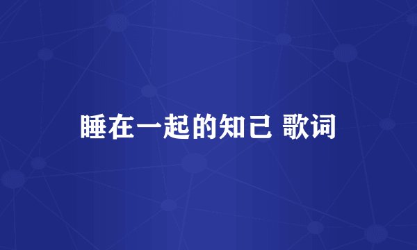 睡在一起的知己 歌词