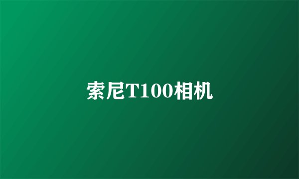 索尼T100相机