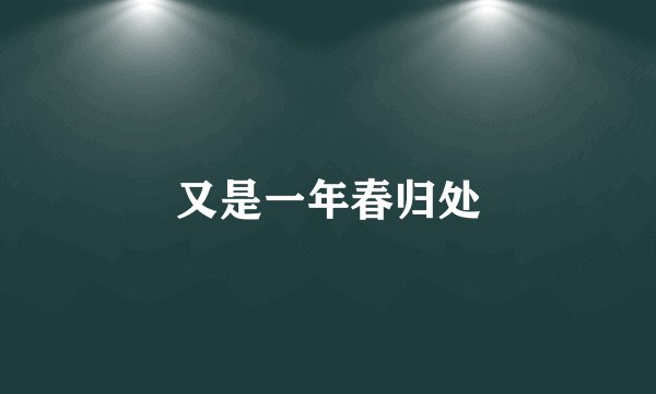 又是一年春归处