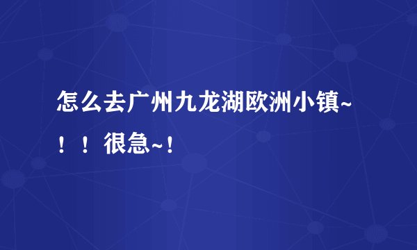 怎么去广州九龙湖欧洲小镇~！！很急~！