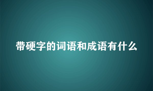 带硬字的词语和成语有什么
