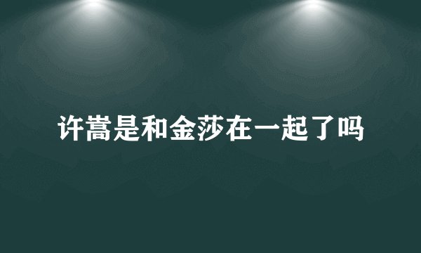 许嵩是和金莎在一起了吗