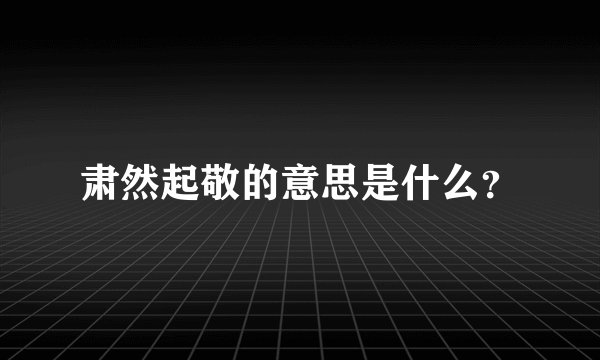 肃然起敬的意思是什么？