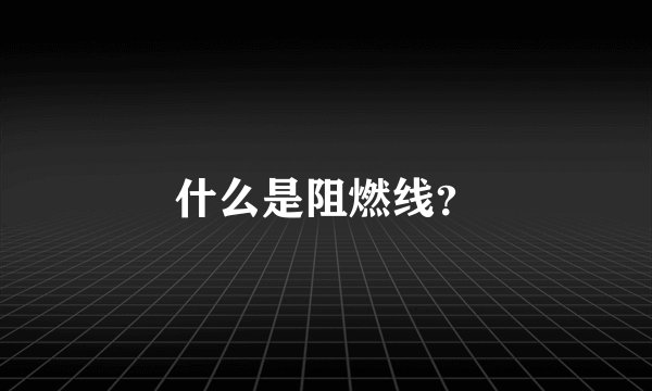 什么是阻燃线？