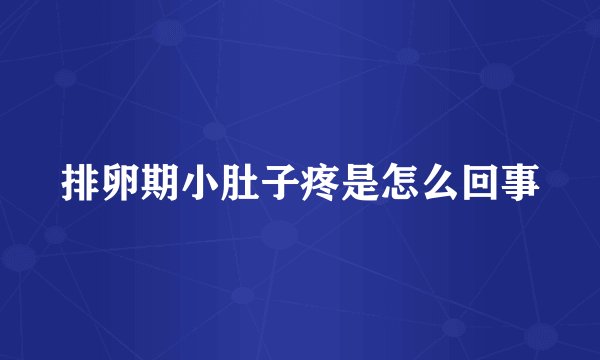 排卵期小肚子疼是怎么回事