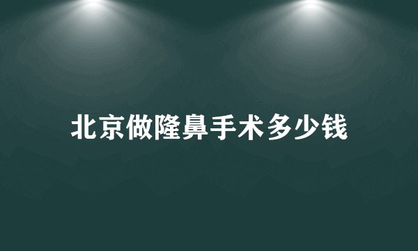 北京做隆鼻手术多少钱