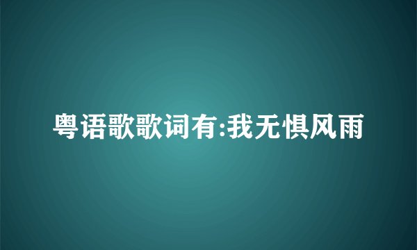 粤语歌歌词有:我无惧风雨