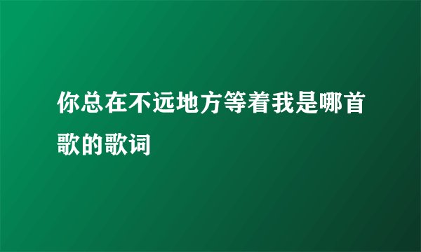 你总在不远地方等着我是哪首歌的歌词