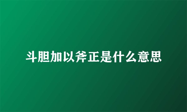 斗胆加以斧正是什么意思