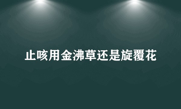 止咳用金沸草还是旋覆花