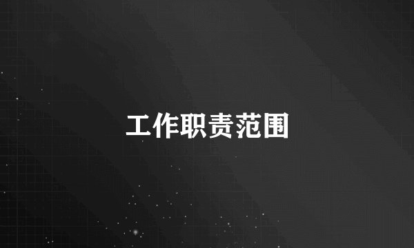 工作职责范围