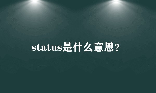 status是什么意思？