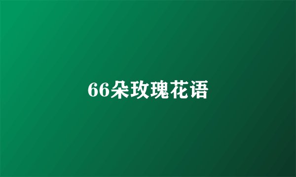 66朵玫瑰花语
