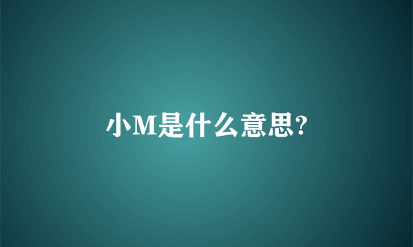 小M是什么意思?