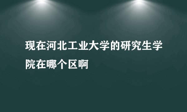 现在河北工业大学的研究生学院在哪个区啊