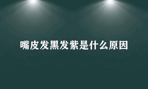 嘴皮发黑发紫是什么原因