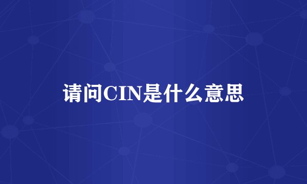 请问CIN是什么意思