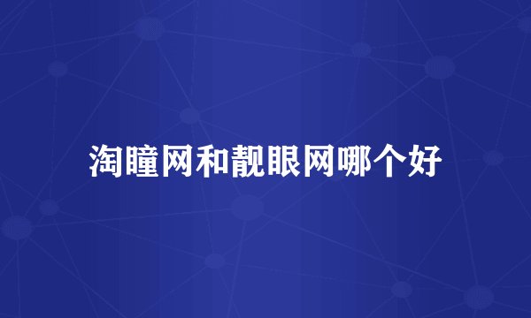 淘瞳网和靓眼网哪个好