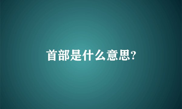 首部是什么意思?
