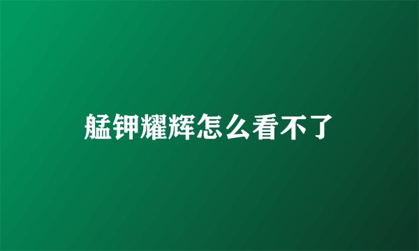 艋钾耀辉怎么看不了