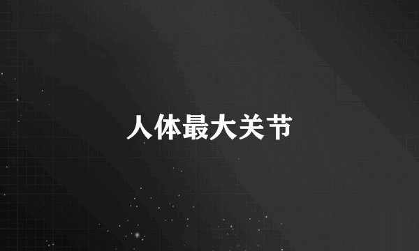 人体最大关节
