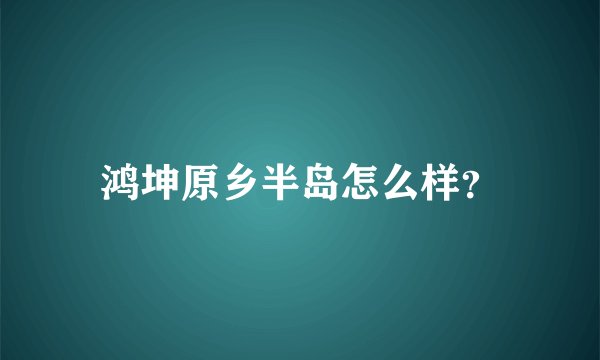 鸿坤原乡半岛怎么样？