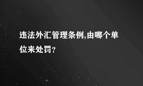 违法外汇管理条例,由哪个单位来处罚？
