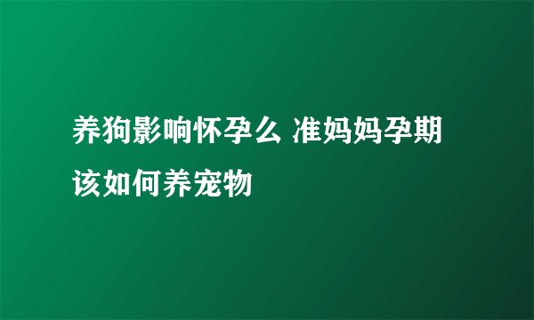 养狗影响怀孕么 准妈妈孕期该如何养宠物