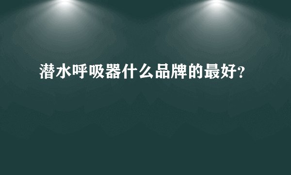 潜水呼吸器什么品牌的最好?